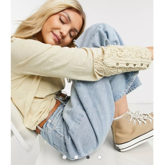 Free People Tops - •SOLD• Free People Hooked On You Cuff Top in Wheat Size XL